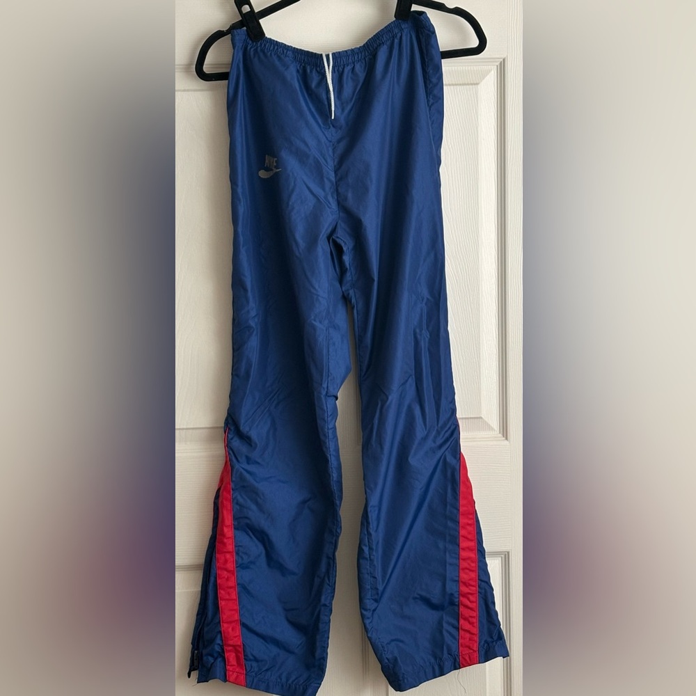 Nike Vintage Made in USA Youth Track Pants Blue Red Stripe | Size M